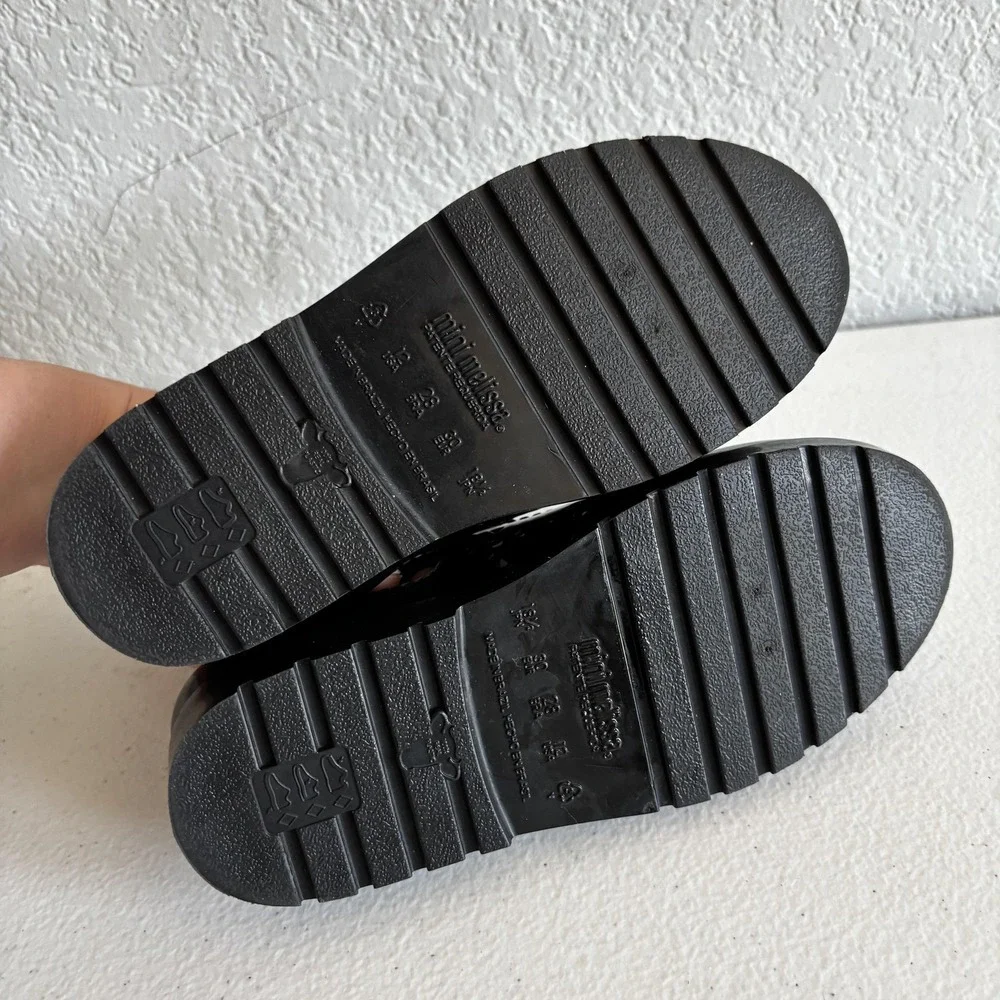 Mini Melissa Shoes Girls Size 12 Black Jelly Mary Jane Buckle Flats Casual Dress
